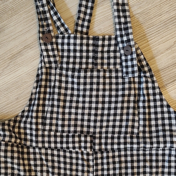 Black and White Gingham Seersucker Jumpsuit Size Large - Picture 1 of 6